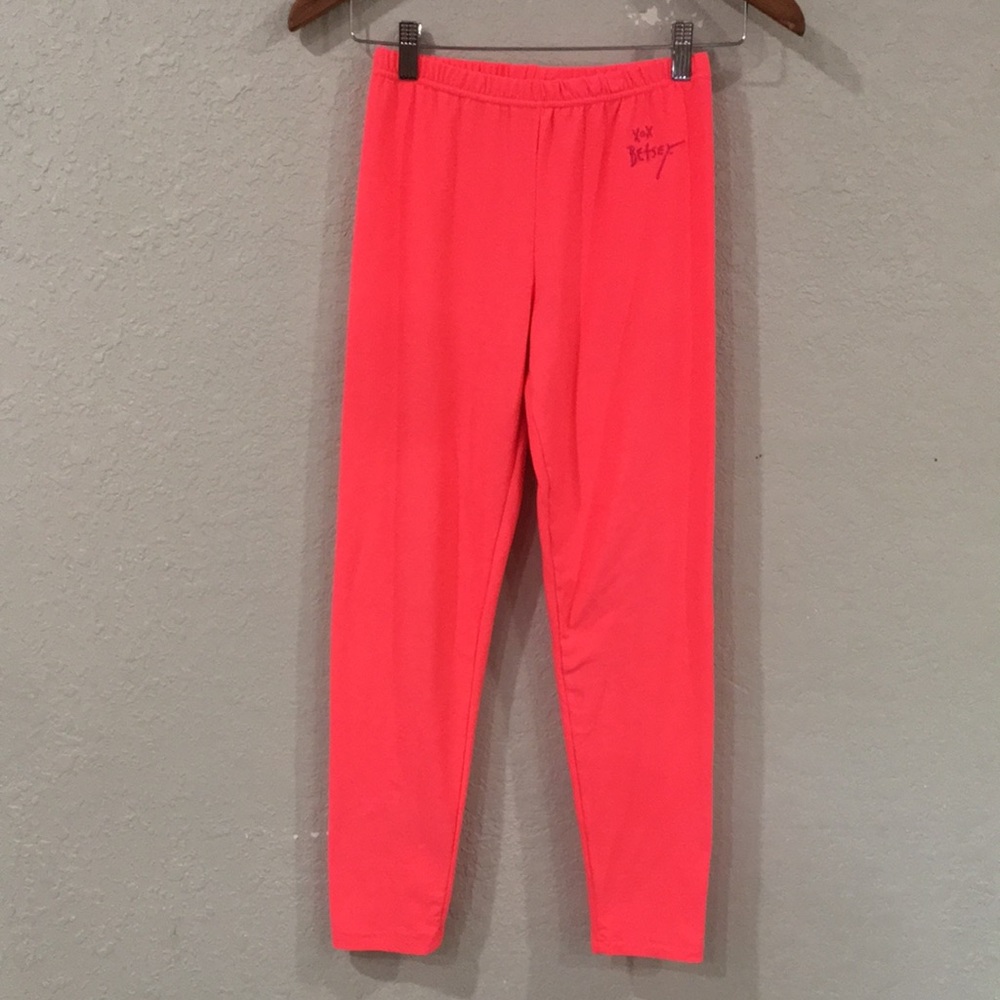 Kids Neon Coral Leggings
